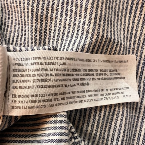 Abercrombie & Fitch Stripped Banded Collar Button Down Long Sleeve Shirt Size L - Picture 7 of 7